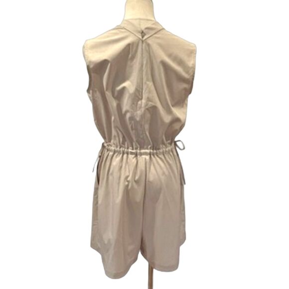 Calvin Klein Tan Shorts Romper Drawstring Waist Pockets Utility Sleeveless 6 - Picture 4 of 9